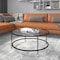 Flash Furniture Round Glass Coffee Table with Matte Black Frame NAN-JN-21750CT-BK-GG - alternate 1